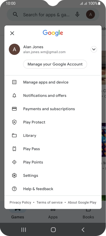 Press Manage apps and device.