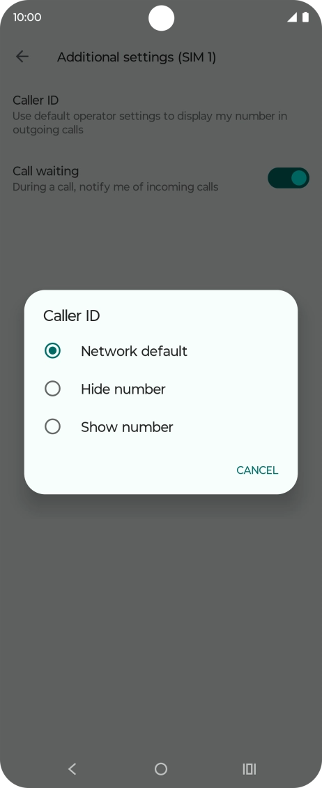 Press Show number to turn on caller identification.