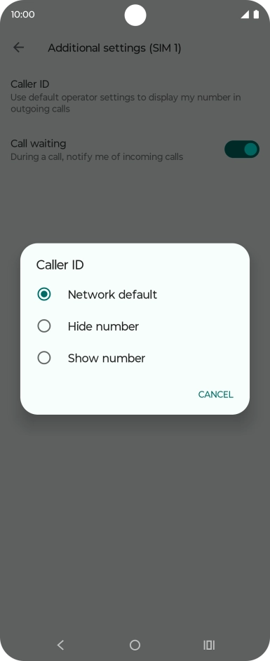 Press Show number to turn on caller identification.