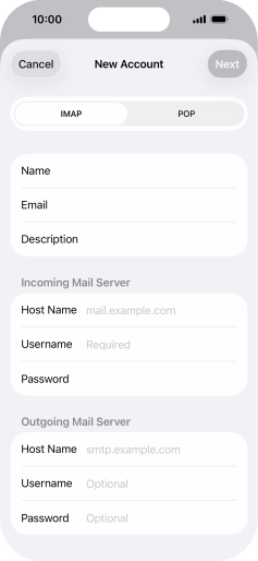 Press IMAP.