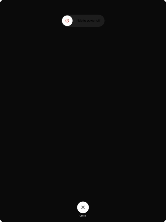 Press and drag the power off icon right.