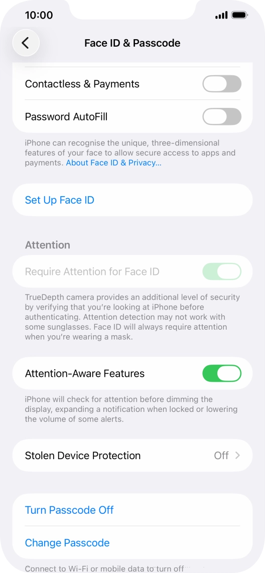 Press Turn Passcode Off and key in the phone lock code.
