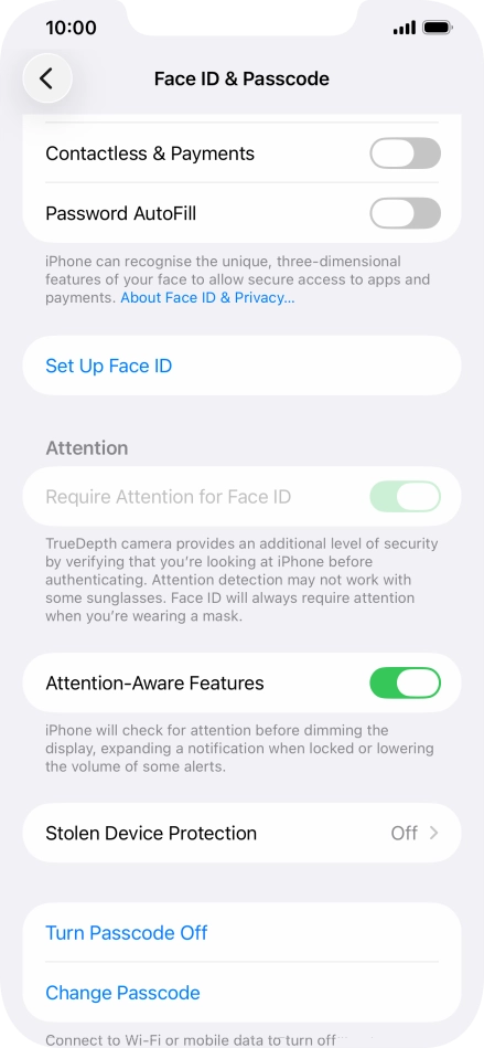 Press Turn Passcode Off and key in the phone lock code.