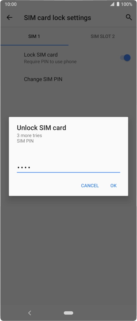 Key in your PIN and press OK. The default PIN is 1111.