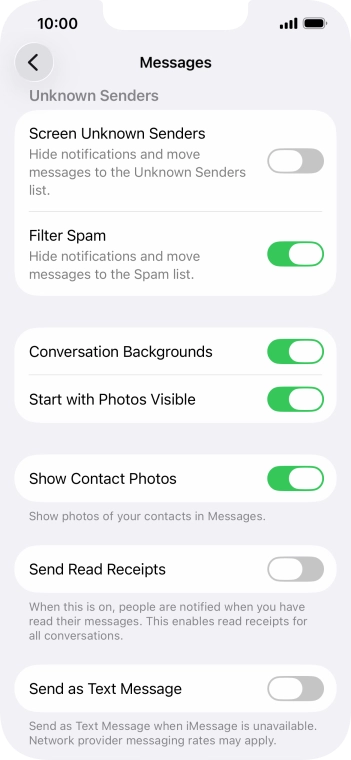 Press the indicator next to 