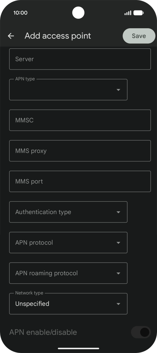 Press the drop down list next to 