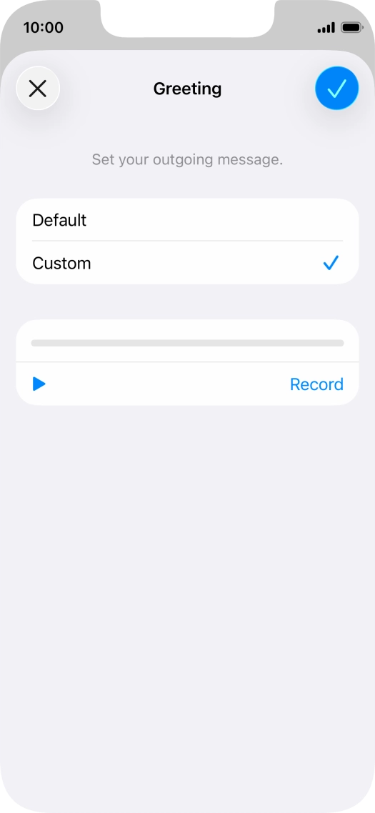 Press the play icon to play your personal greeting.