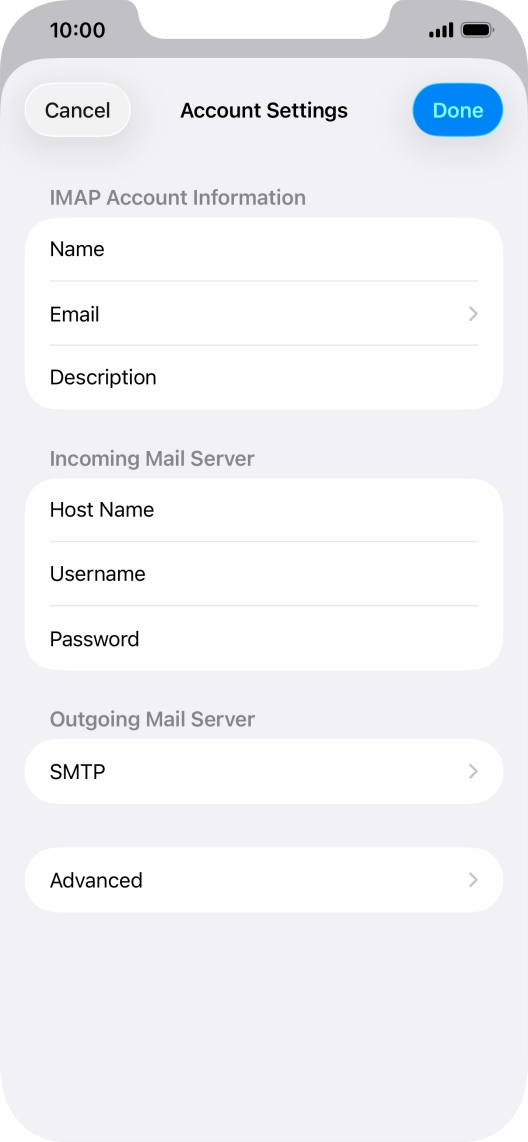 Press SMTP.