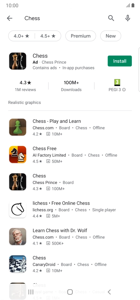 Press the required app.