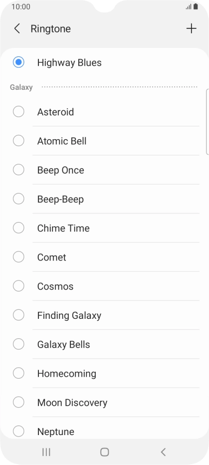 Press the add ring tone icon.