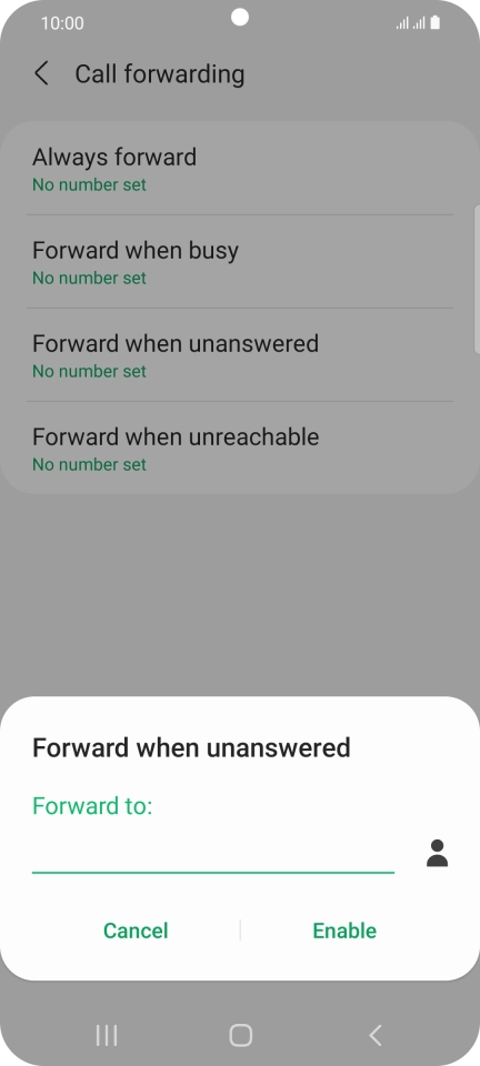 Key in +447953222222 and press Enable.