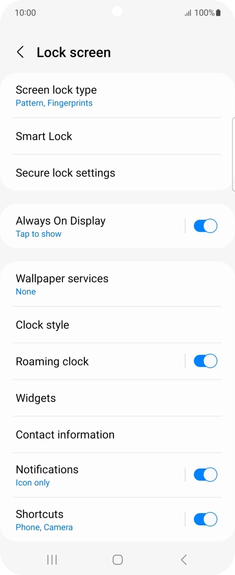 Press Screen lock type and key in the additional phone lock code you created earlier.