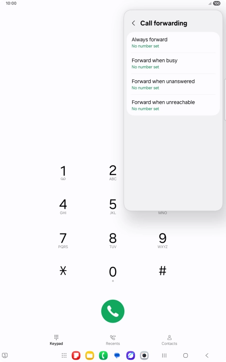 Press the required divert type.