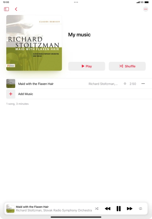 Press the song title.