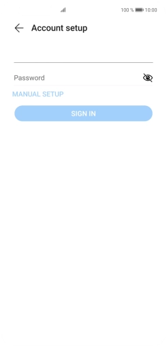 Press Password and key in the password for your email account.