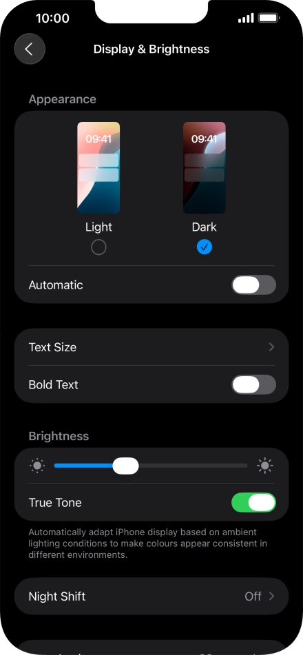 Press the indicator next to 