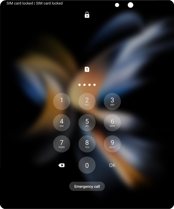 If your SIM is locked, key in your PIN and press OK. The default PIN is 1111.