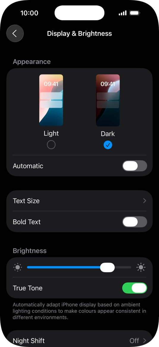 Press the indicator next to 