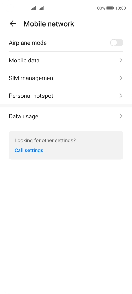 Press Data usage.