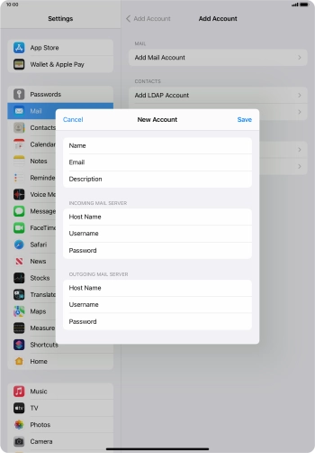 Press Save. Your email account has now been set up. To select more settings for incoming and outgoing server, proceed with the following steps.