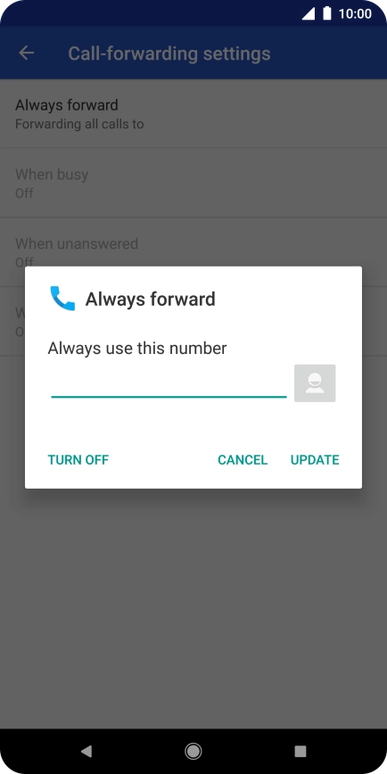 Press TURN OFF.