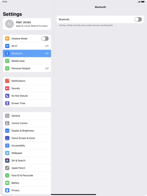 Press the indicator next to 