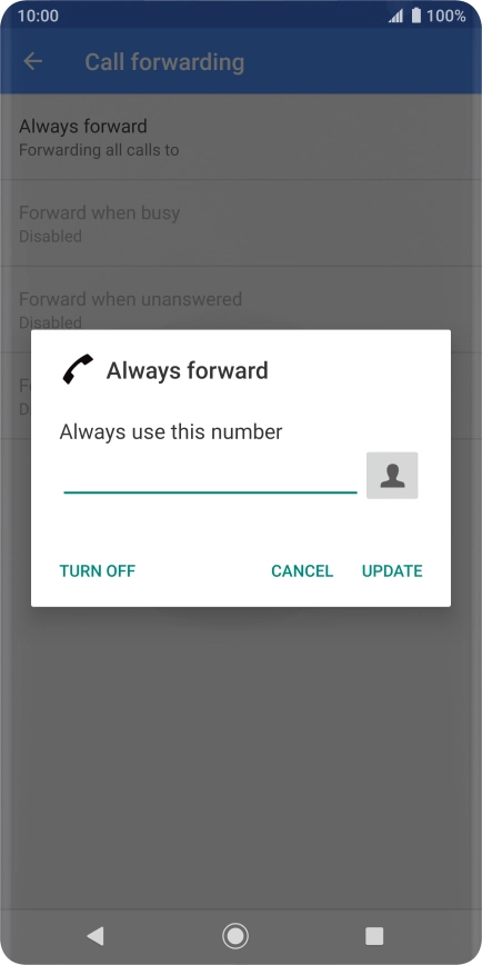 Press TURN OFF.