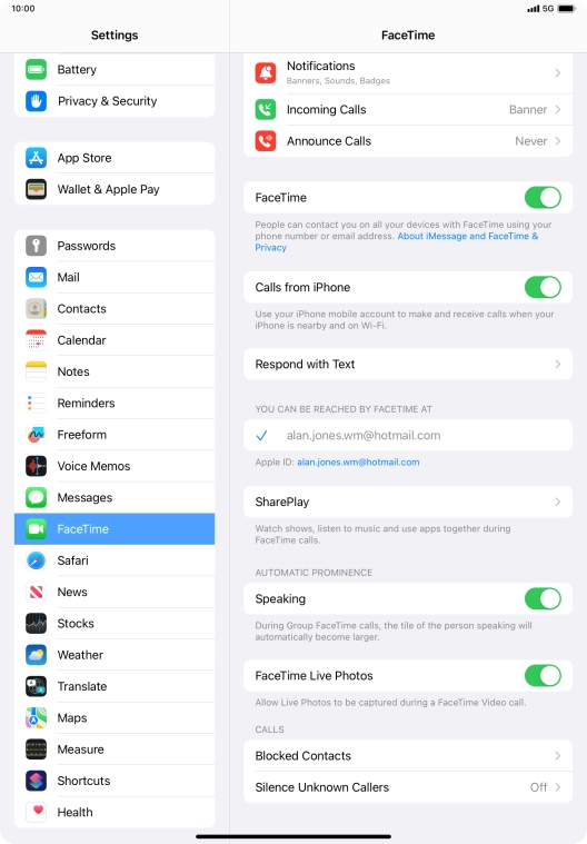 Press Blocked Contacts.