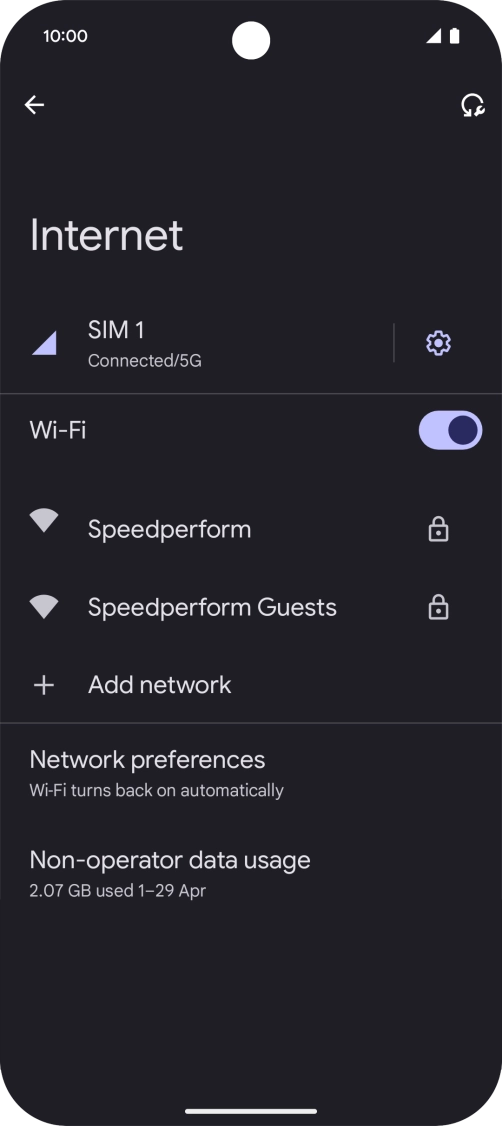 Press the required Wi-Fi network.