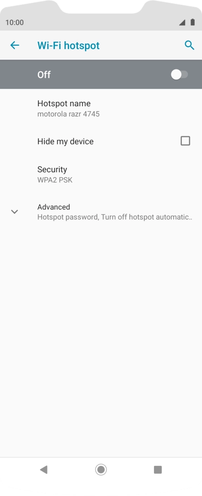 Press Hotspot name.