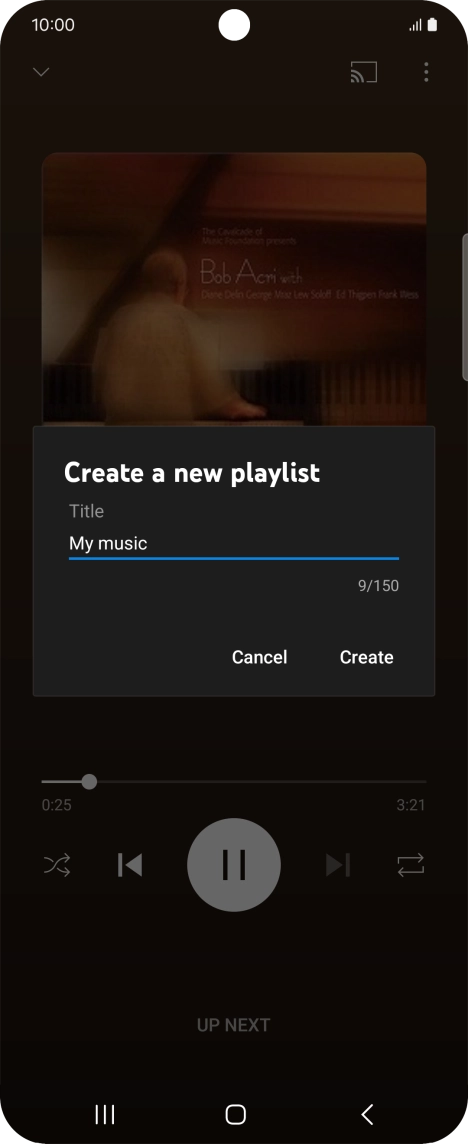 Key in a name for the playlist and press Create.