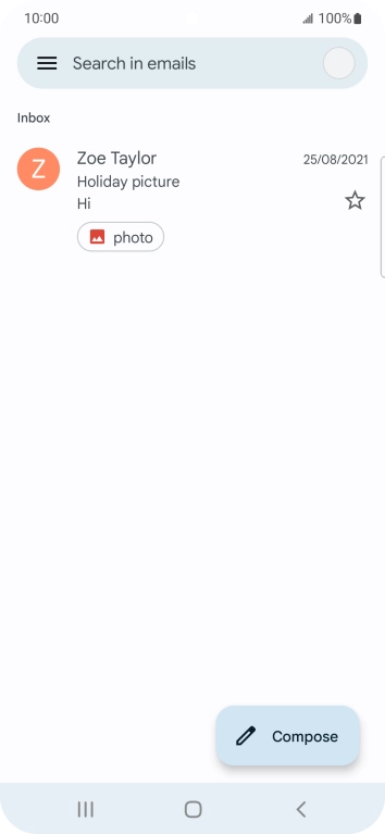 Press the email account icon.