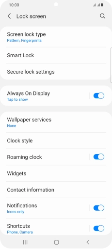 Press Screen lock type and key in the additional phone lock code you created earlier.