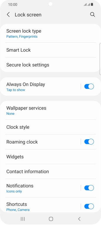Press Screen lock type and key in the additional phone lock code you created earlier.