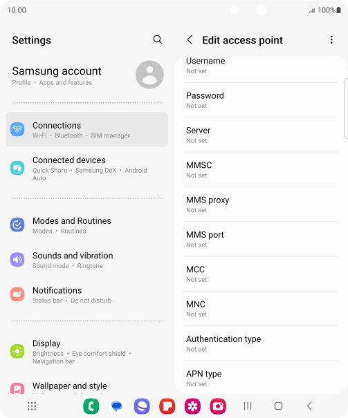 Press MMS port.