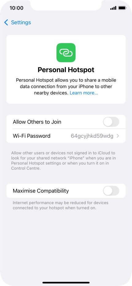 Press Wi-Fi Password and key in the required password.
