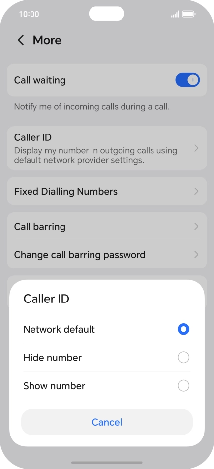 Press Show number to turn on caller identification.