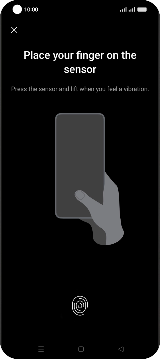Follow the instructions on the screen to create the phone lock code using your fingerprint.