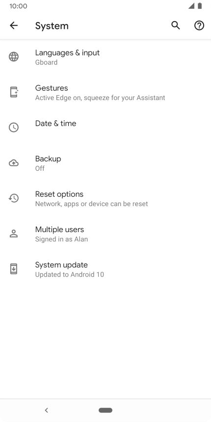 Press Reset options.