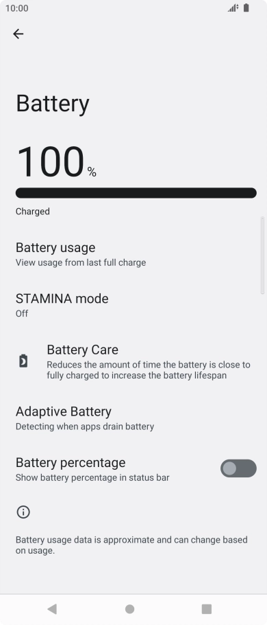 Press STAMINA mode.