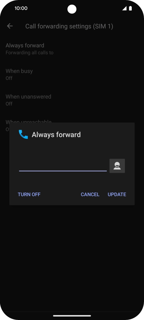Press TURN OFF.