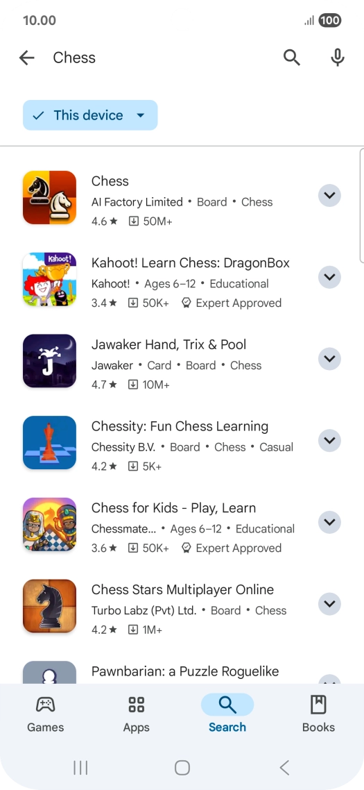 Press the required app.