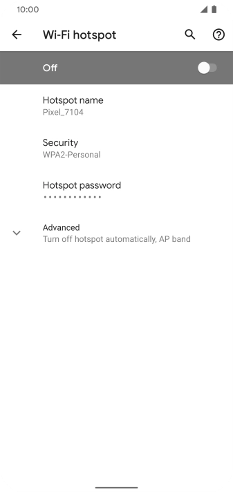Press Hotspot name.