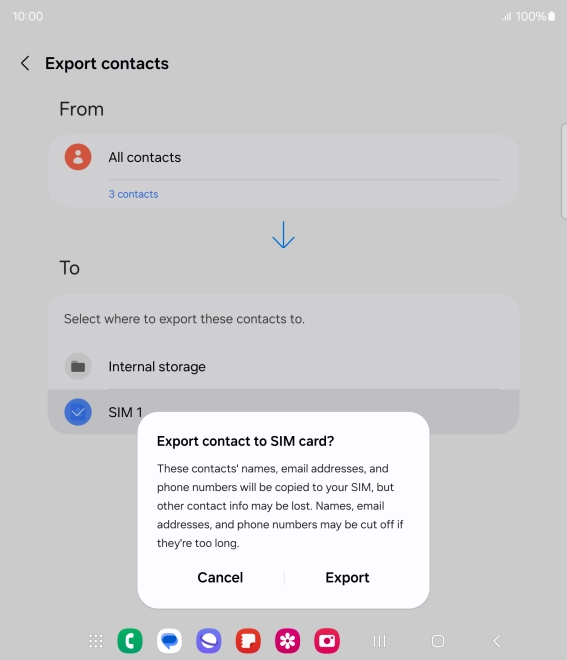 Press Export.