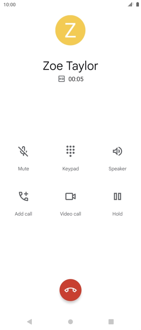 Press the end call icon.
