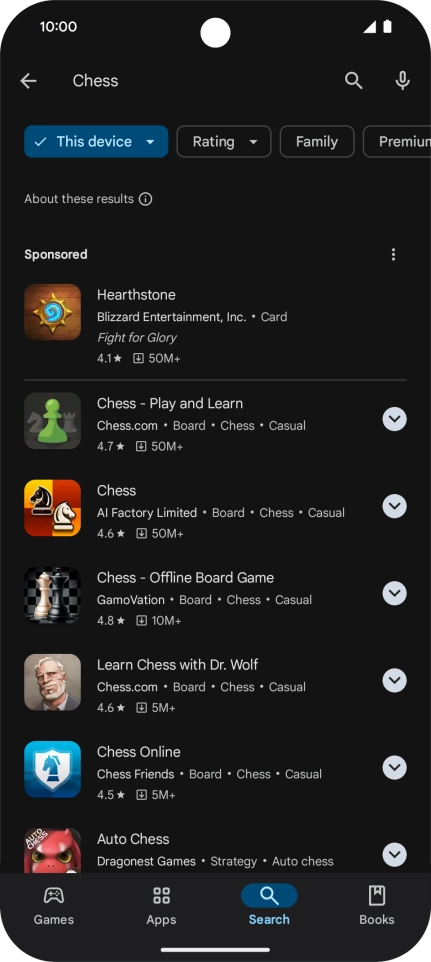 Press the required app.