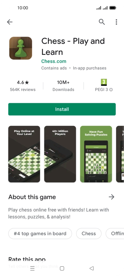 Press Install and follow the instructions on the screen to install the app.