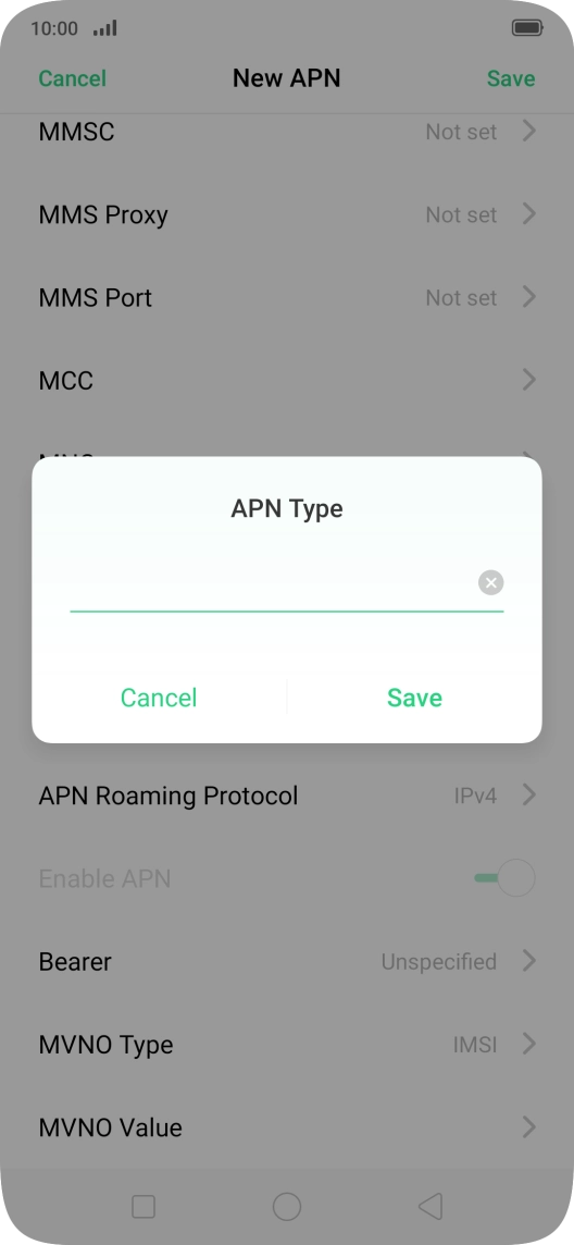 Key in default and press Save.