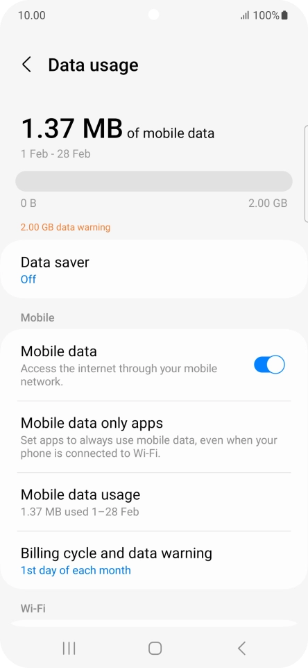 The total data usage is displayed.