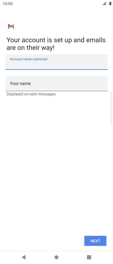 Press Your name and key in the required sender name.